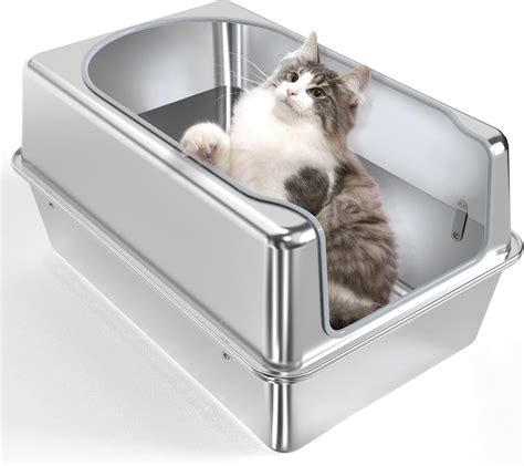 are stainless steel cat litter boxes better|stainless steel litter box alternative.